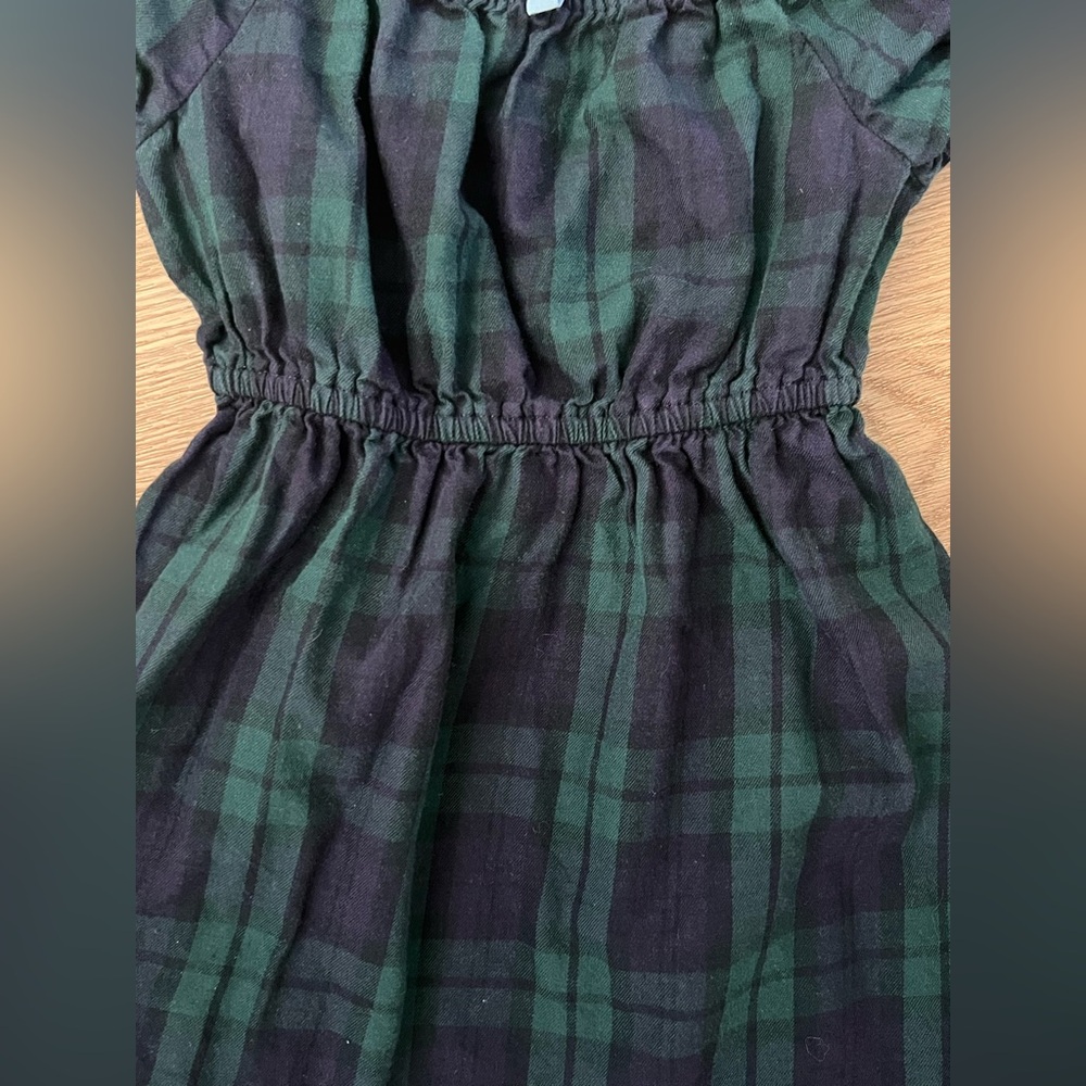 Hill House green & navy Plaid Kids Dress - Picture 4 of 5